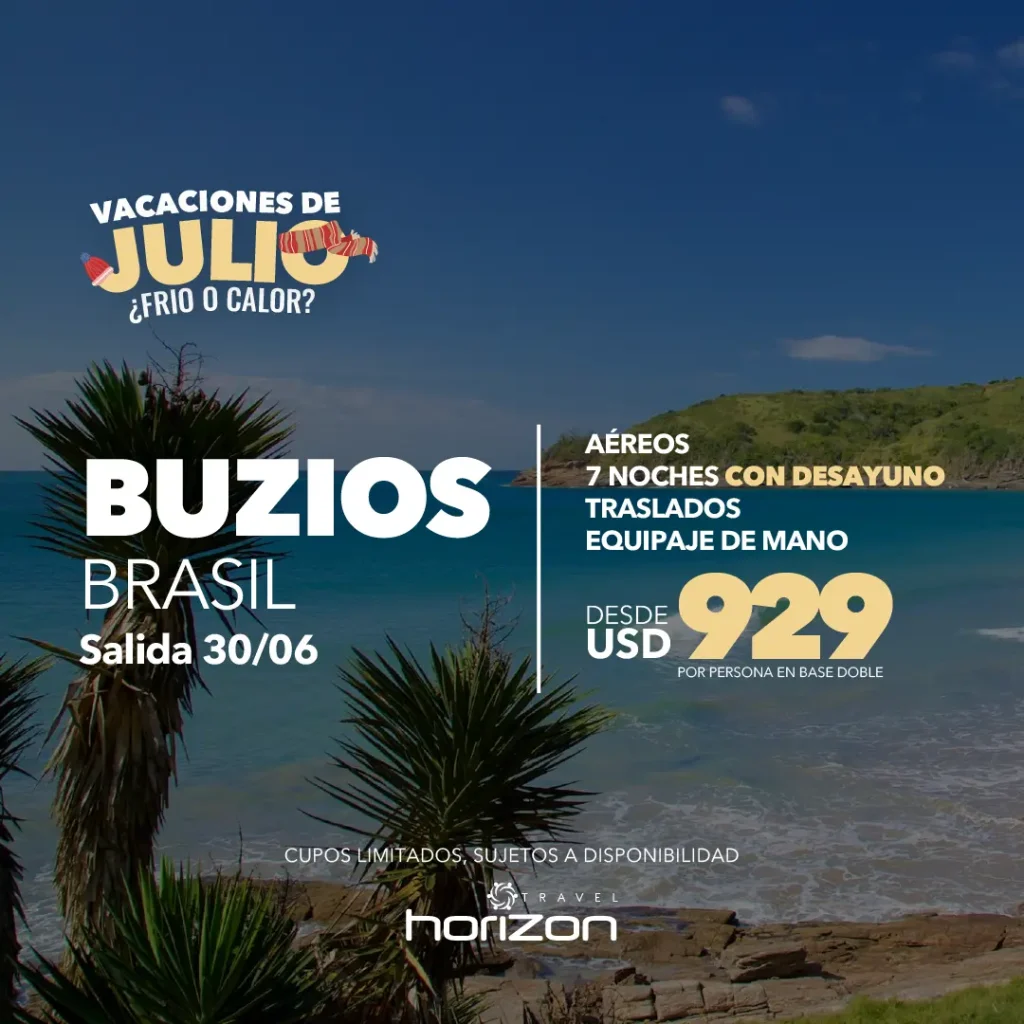 Paquete Vacaciones de julio Brasil Buzios