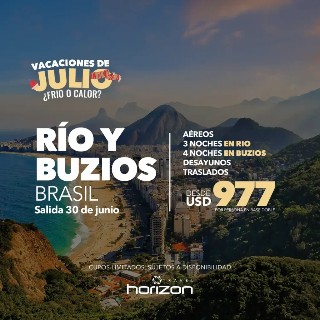 Paquete Vacaciones de julio, Brasil Río y Buzios